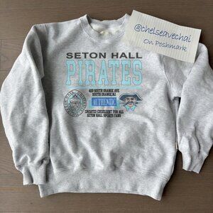 Vintage 90s Seton Hall University Crewneck Sweatshirt, Seton Hall Pirates Shirt
